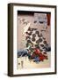 Tokiwa Gozen with Her Three Children in the Snow-Kuniyoshi Utagawa-Framed Giclee Print