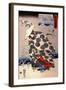 Tokiwa Gozen with Her Three Children in the Snow-Kuniyoshi Utagawa-Framed Giclee Print