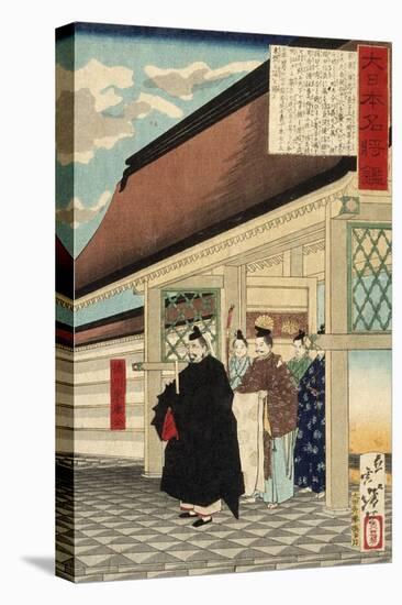 Tokugawa Ieyasu at Entrance to a Palace from the Series A Mirror of Great Warriors of Japan, c.1876-Tsukioka Yoshitoshi-Stretched Canvas