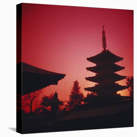 Tokyo, AsakUSA, Asakusa Kannon Temple and Pagoda-Dave Bartruff-Stretched Canvas