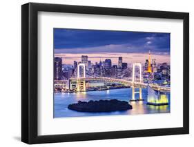 Tokyo Bay at Rainbow Bridge.-SeanPavonePhoto-Framed Photographic Print