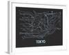 Tokyo (Black Licorice & Light Blue)-LinePosters-Framed Serigraph