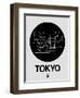 Tokyo Black Subway Map-NaxArt-Framed Art Print