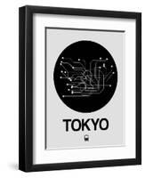 Tokyo Black Subway Map-NaxArt-Framed Art Print