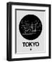 Tokyo Black Subway Map-NaxArt-Framed Art Print