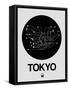 Tokyo Black Subway Map-NaxArt-Framed Stretched Canvas