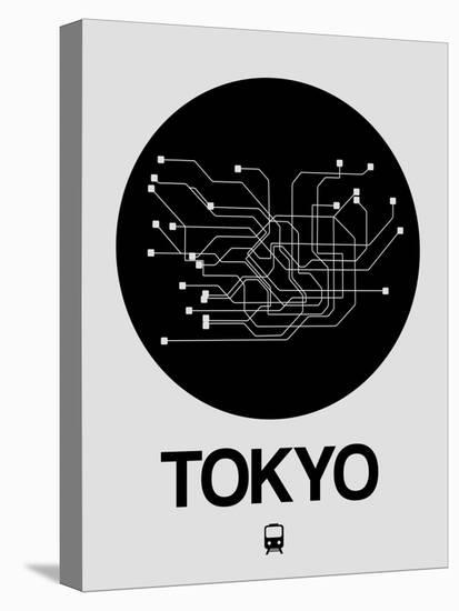 Tokyo Black Subway Map-NaxArt-Stretched Canvas