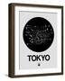 Tokyo Black Subway Map-NaxArt-Framed Art Print