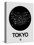Tokyo Black Subway Map-NaxArt-Stretched Canvas