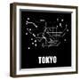 Tokyo Black Subway Map-null-Framed Art Print