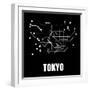 Tokyo Black Subway Map-null-Framed Art Print