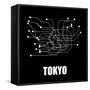 Tokyo Black Subway Map-null-Framed Stretched Canvas