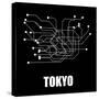 Tokyo Black Subway Map-null-Stretched Canvas