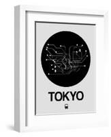 Tokyo Black Subway Map-NaxArt-Framed Art Print