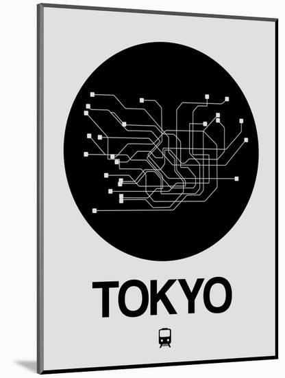 Tokyo Black Subway Map-NaxArt-Mounted Art Print