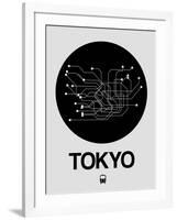 Tokyo Black Subway Map-NaxArt-Framed Art Print