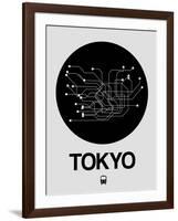 Tokyo Black Subway Map-NaxArt-Framed Art Print