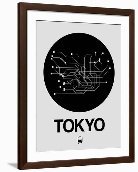 Tokyo Black Subway Map-NaxArt-Framed Art Print