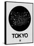 Tokyo Black Subway Map-NaxArt-Framed Stretched Canvas