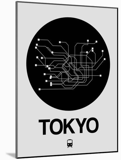 Tokyo Black Subway Map-NaxArt-Mounted Art Print
