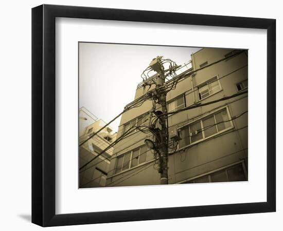 Tokyo City Electric Pole-NaxArt-Framed Art Print