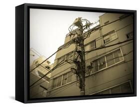 Tokyo City Electric Pole-NaxArt-Framed Stretched Canvas