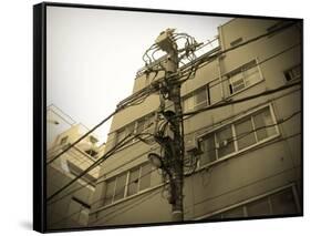 Tokyo City Electric Pole-NaxArt-Framed Stretched Canvas