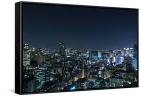 Tokyo Cityscape at Night-geargodz-Framed Stretched Canvas