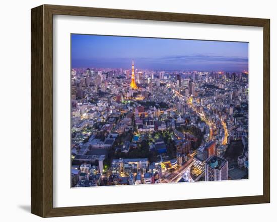 Tokyo Cityscape with Tokyo Tower.-SeanPavonePhoto-Framed Photographic Print