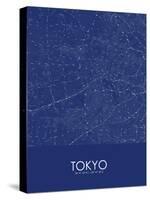 Tokyo, Japan Blue Map-null-Stretched Canvas