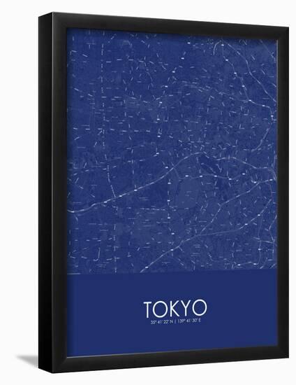 Tokyo, Japan Blue Map-null-Framed Poster