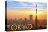 Tokyo, Japan - City View and Sunset-Lantern Press-Stretched Canvas