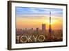 Tokyo, Japan - City View and Sunset-Lantern Press-Framed Art Print