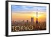 Tokyo, Japan - City View and Sunset-Lantern Press-Framed Art Print