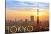 Tokyo, Japan - City View and Sunset-Lantern Press-Stretched Canvas