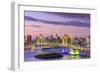 Tokyo, Japan Skyline with Rainbow Bridge and Tokyo Tower-Sean Pavone-Framed Premium Photographic Print