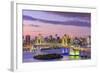 Tokyo, Japan Skyline with Rainbow Bridge and Tokyo Tower-Sean Pavone-Framed Photographic Print