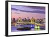 Tokyo, Japan Skyline with Rainbow Bridge and Tokyo Tower-Sean Pavone-Framed Photographic Print