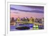 Tokyo, Japan Skyline with Rainbow Bridge and Tokyo Tower-Sean Pavone-Framed Photographic Print