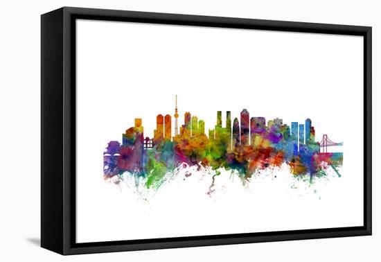 Tokyo Japan Skyline-Michael Tompsett-Framed Stretched Canvas