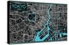 Tokyo - Map-Trends International-Stretched Canvas