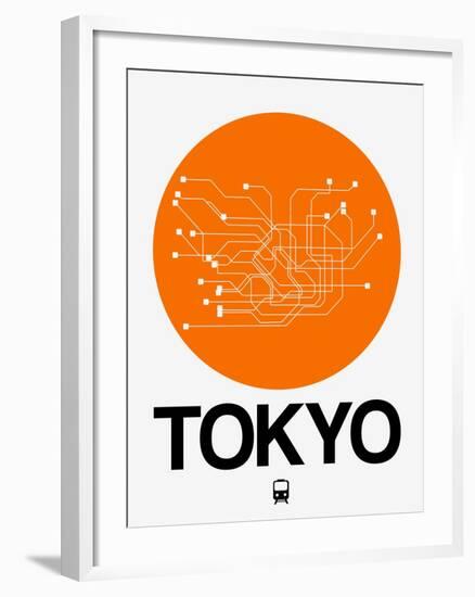 Tokyo Orange Subway Map-NaxArt-Framed Art Print