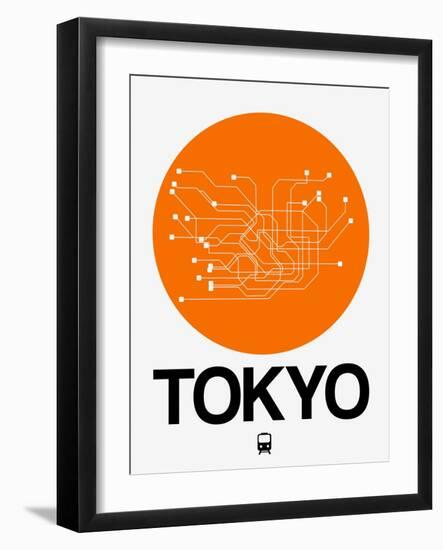 Tokyo Orange Subway Map-NaxArt-Framed Art Print