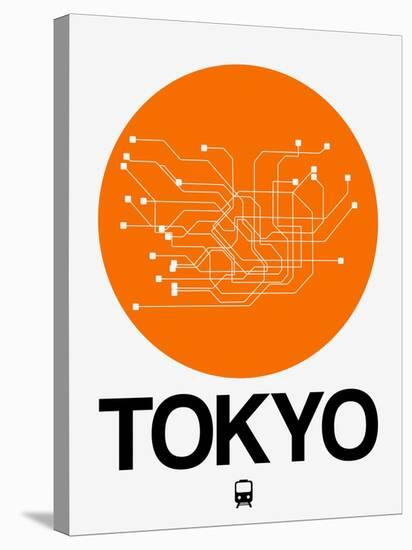 Tokyo Orange Subway Map-NaxArt-Stretched Canvas