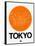 Tokyo Orange Subway Map-NaxArt-Framed Stretched Canvas
