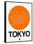 Tokyo Orange Subway Map-NaxArt-Framed Stretched Canvas