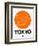 Tokyo Orange Subway Map-NaxArt-Framed Art Print