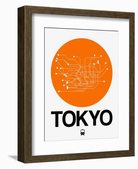Tokyo Orange Subway Map-NaxArt-Framed Art Print