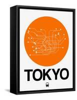 Tokyo Orange Subway Map-NaxArt-Framed Stretched Canvas