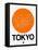 Tokyo Orange Subway Map-NaxArt-Framed Stretched Canvas